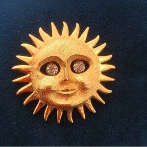 Vintage Gold TONE Sun Brooch